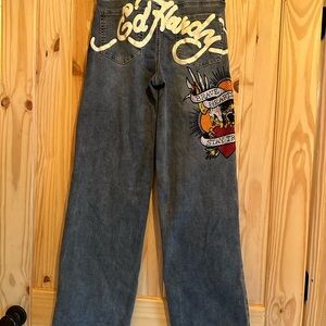 Ed Hardy mens jeans size 26 “Brave Hearts Stay True” nwt see pics